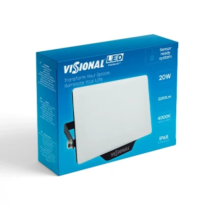 LED Moisture-resistant outdoor floodlight with motion sensor 20W, 2200Lm, 4000K, IP65